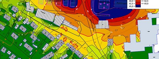 Rasterlärmkarte: Neubau Skaterpark / Bolzplatz Cappelrain Sportbetrieb Sonntag | Tag innerhalb Ruhezeit Rasterlärmkarte: Neubau Skaterpark / Bolzplatz Cappelrain Sportbetrieb Sonntag | Tag innerhalb Ruhezeit