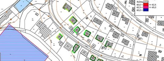 Gebaudelärmkarte: Neubau Kleinspielfeld in Öhringen-Verrenberg Sportbetrieb Dienstag | Abend Gebaudelärmkarte: Neubau Kleinspielfeld in Öhringen-Verrenberg Sportbetrieb Dienstag | Abend