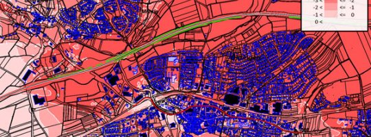 Lärmaktionsplan: Differenzenkarte M2, Straßenlärm Nacht - L NIGHT